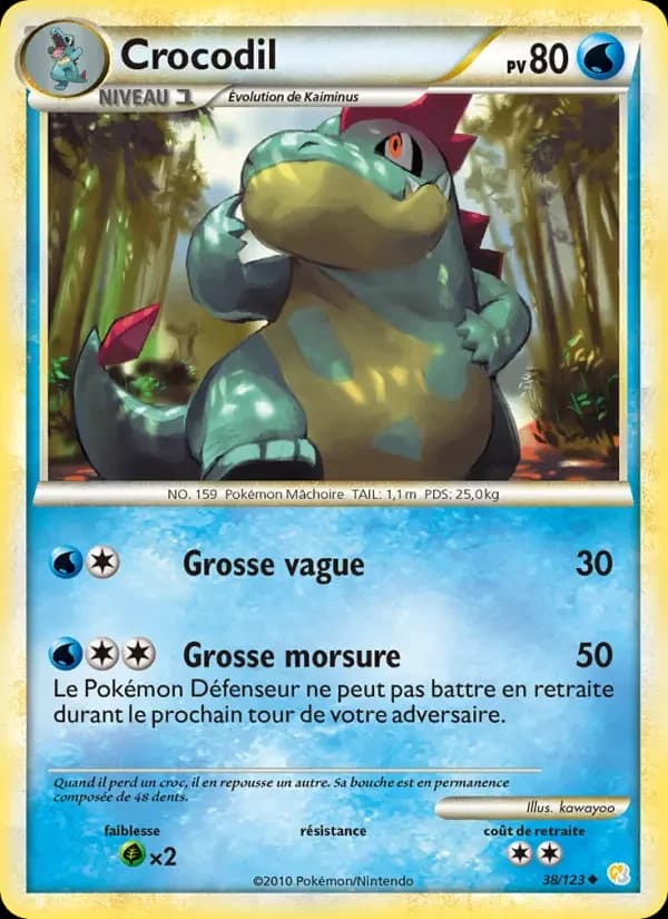Carte Pokémon Crocodil #38 — HeartGold SoulSilver