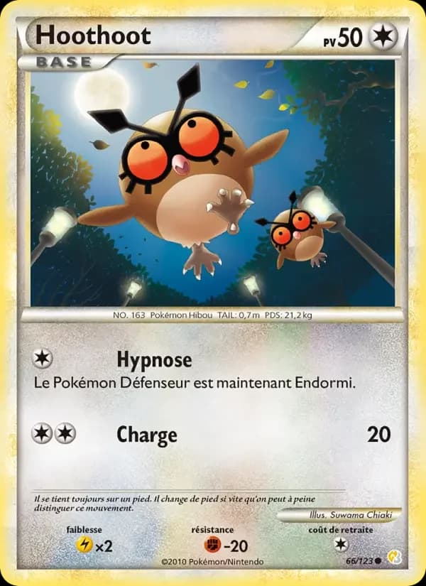 Carte Pokémon Hoothoot #66 — HeartGold SoulSilver