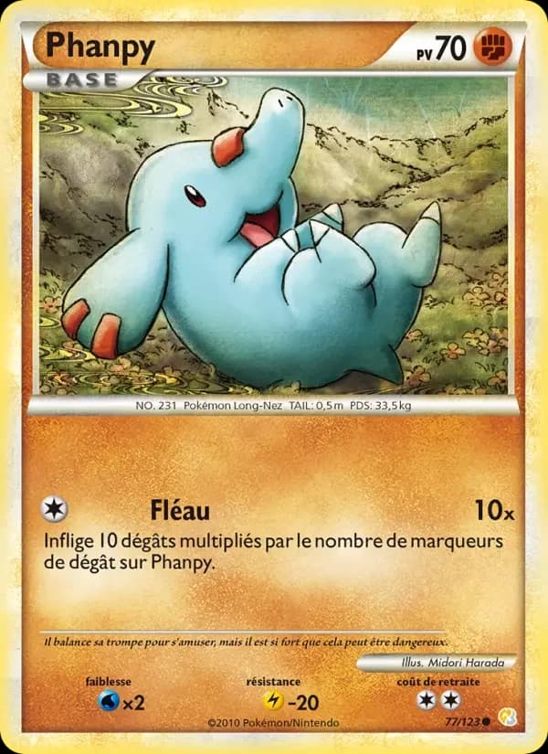 Carte Pokémon Phanpy #77 — HeartGold SoulSilver