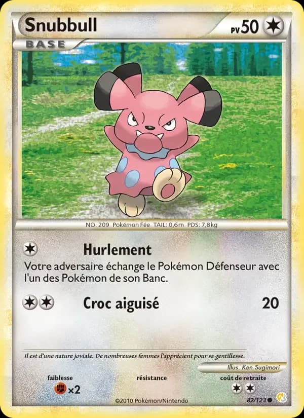 Carte Pokémon Snubbull #82 — HeartGold SoulSilver