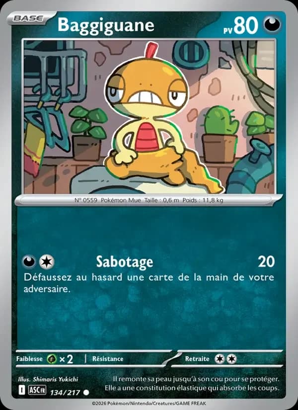 Carte Pokémon Baggiguane #134 — Héros Transcendants