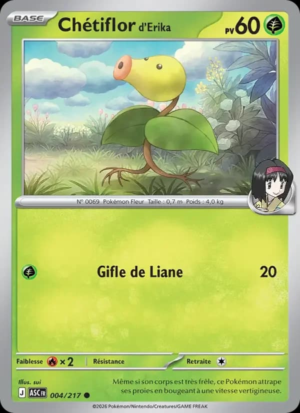 Carte Pokémon Chétiflor d'Erika #004 — Héros Transcendants