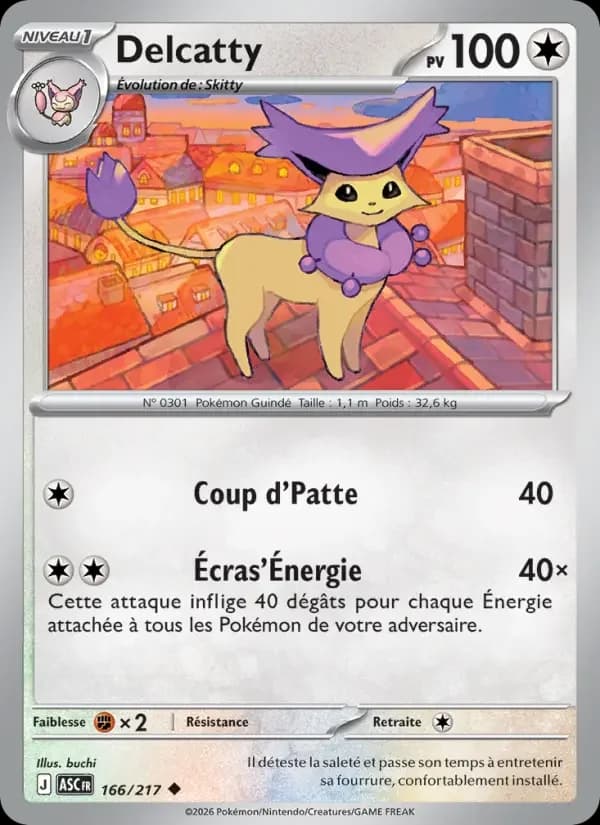 Carte Pokémon Delcatty #166 — Héros Transcendants