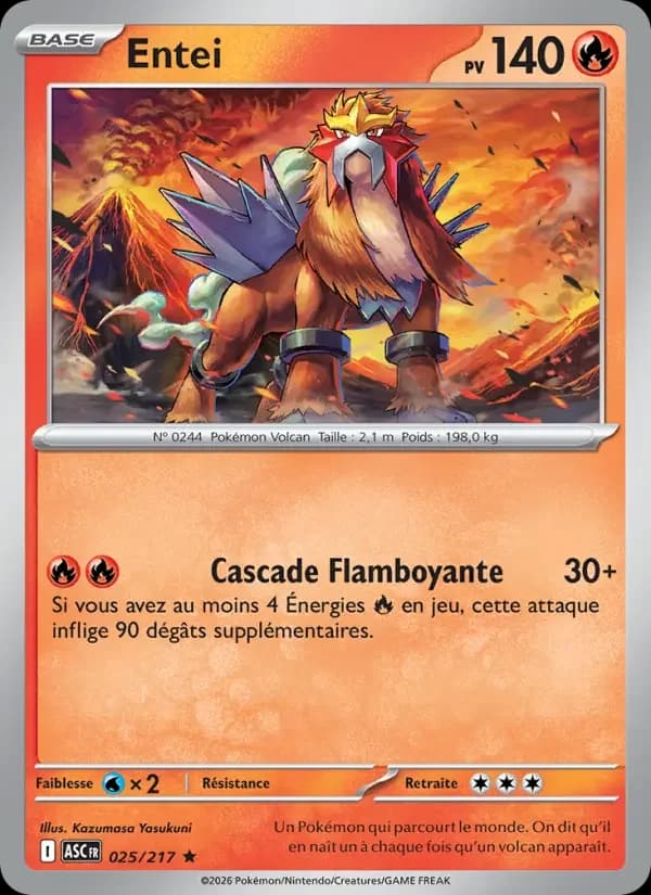 Carte Pokémon Entei #025 — Héros Transcendants