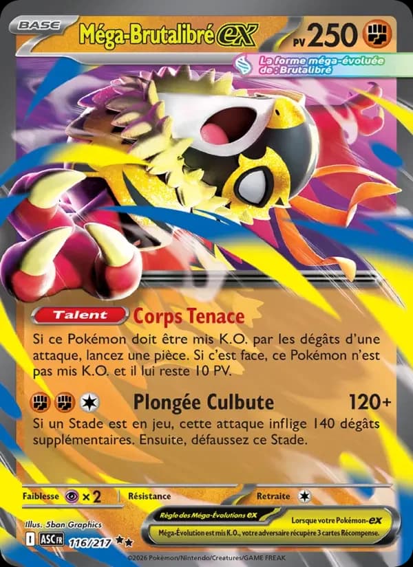 Carte Pokémon Méga-Brutalibré-ex #116 — Héros Transcendants