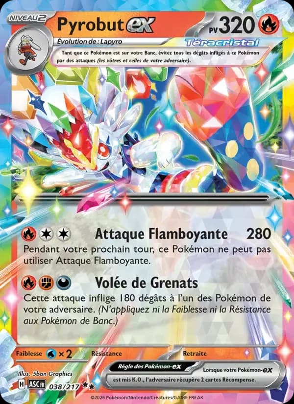 Carte Pokémon Pyrobut-ex #038 — Héros Transcendants