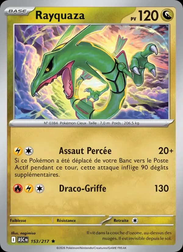 Carte Pokémon Rayquaza #153 — Héros Transcendants