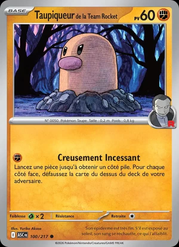 Carte Pokémon Taupiqueur de la Team Rocket #100 — Héros Transcendants