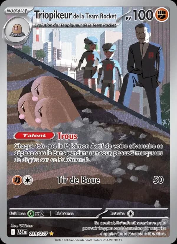 Carte Pokémon Triopikeur de la Team Rocket #239 — Héros Transcendants