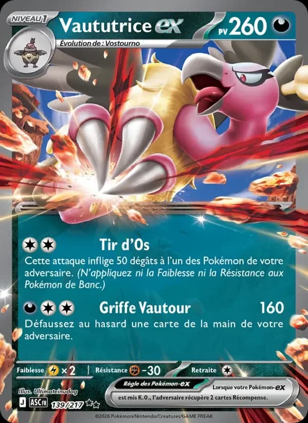 Carte Pokémon Vaututrice-ex #139 — Héros Transcendants