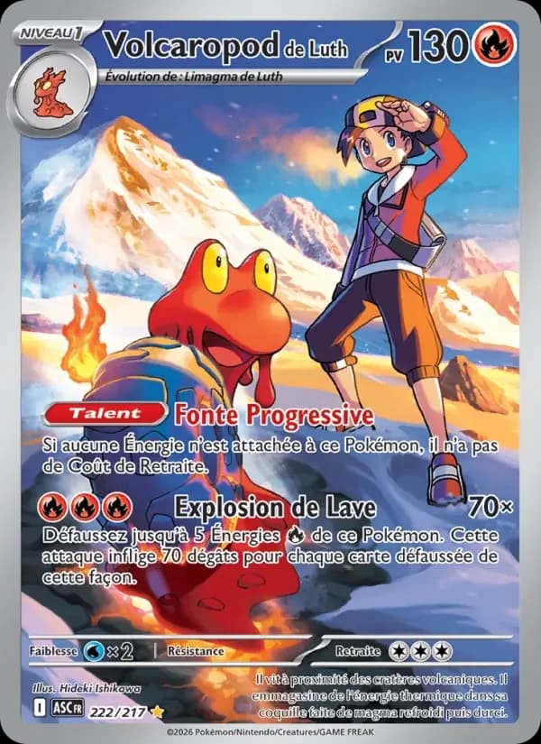 Carte Pokémon Volcaropod de Luth #222 — Héros Transcendants
