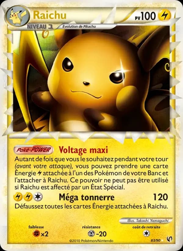 Carte Pokémon Raichu #83 — Indomptable