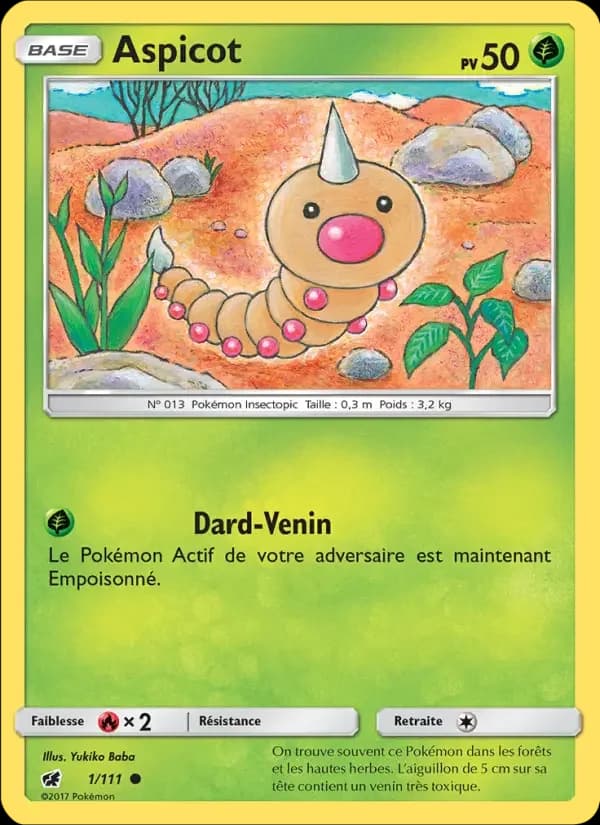 Carte Pokémon Aspicot #1 — Invasion Carmin
