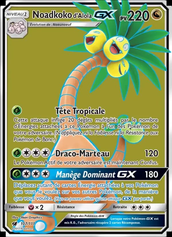 Carte Pokémon Noadkoko d’Alola GX #107 — Invasion Carmin