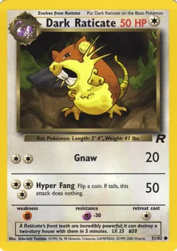 Carte Pokémon わるいラッタ #51 — ロケット団