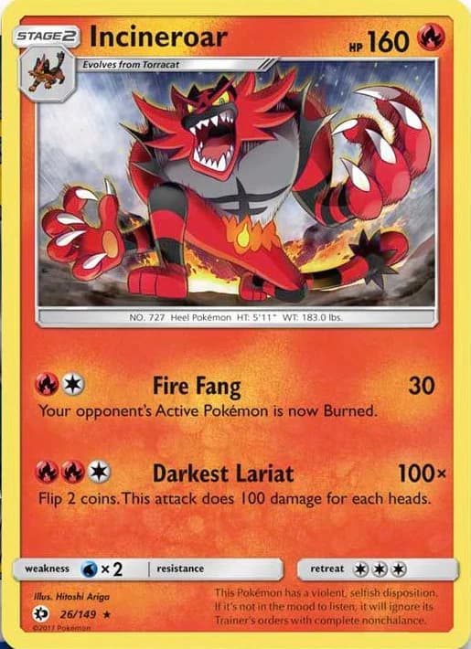 Carte Pokémon Incineroar #113 — SM-P Promotional cards