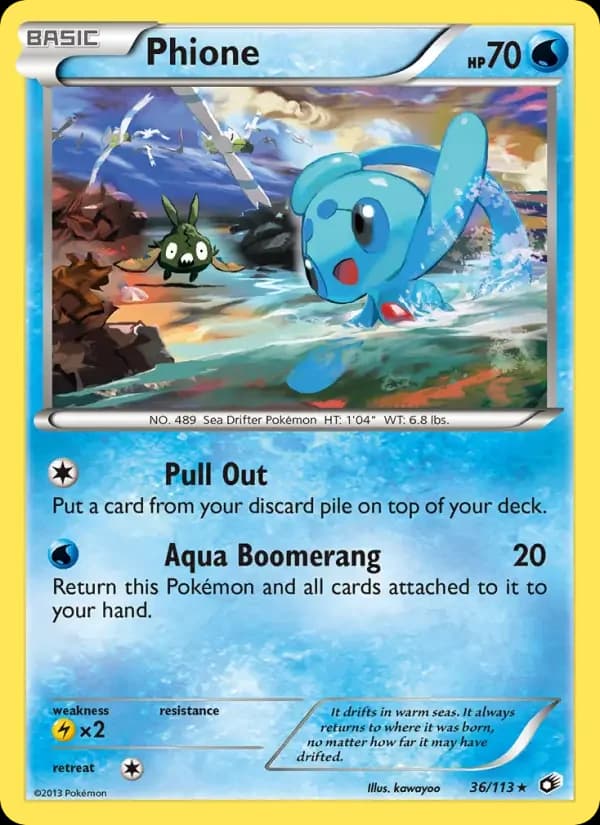 Carte Pokémon Phione #36 — Trésors Légendaires