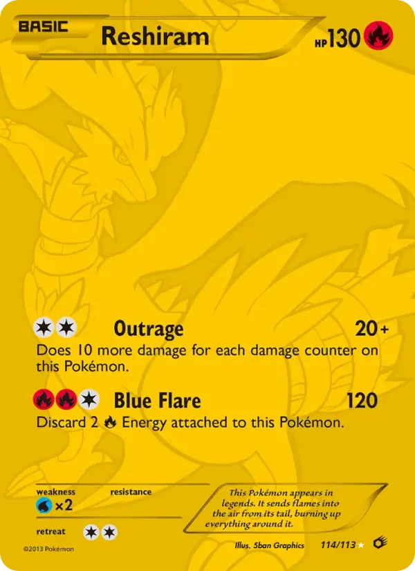 Carte Pokémon Reshiram #114 — Trésors Légendaires