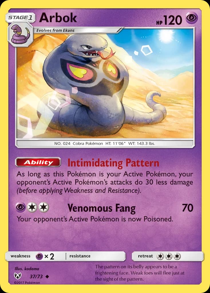 Carte Pokémon Arbok #37 — Légendes Brillantes