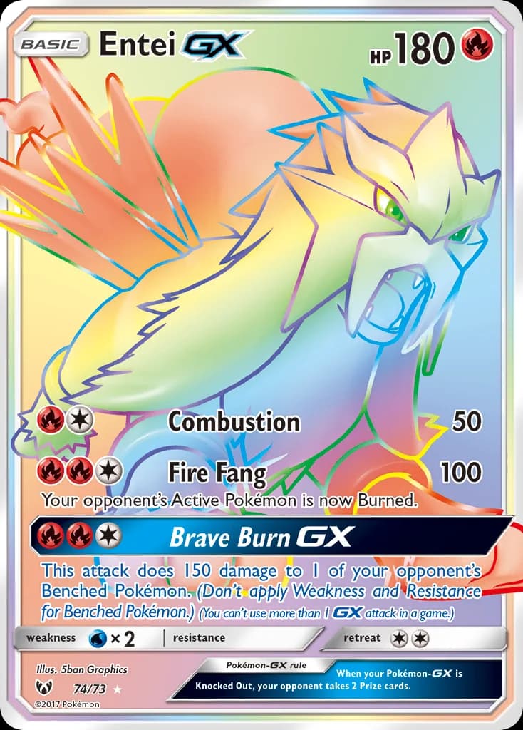 Carte Pokémon Entei GX #74 — Légendes Brillantes