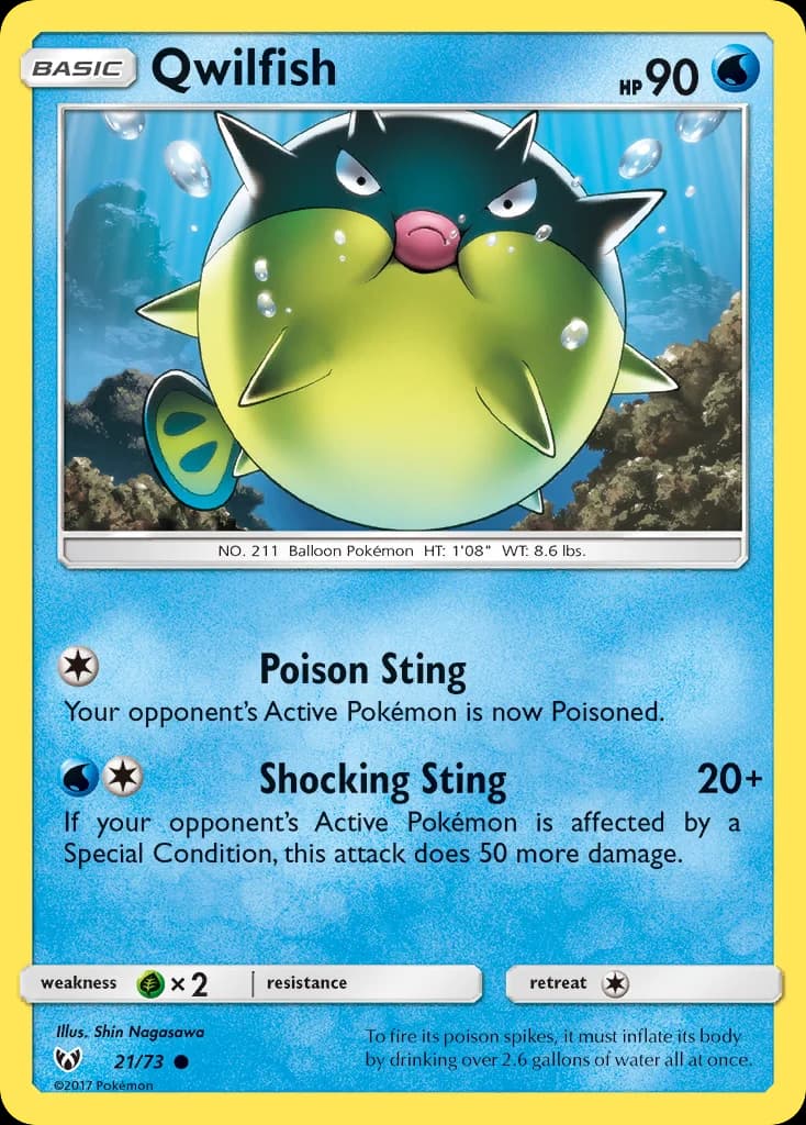 Carte Pokémon Qwilfish #21 — Légendes Brillantes