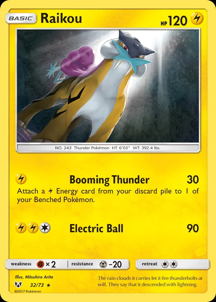 Carte Pokémon Raikou #32 — Légendes Brillantes