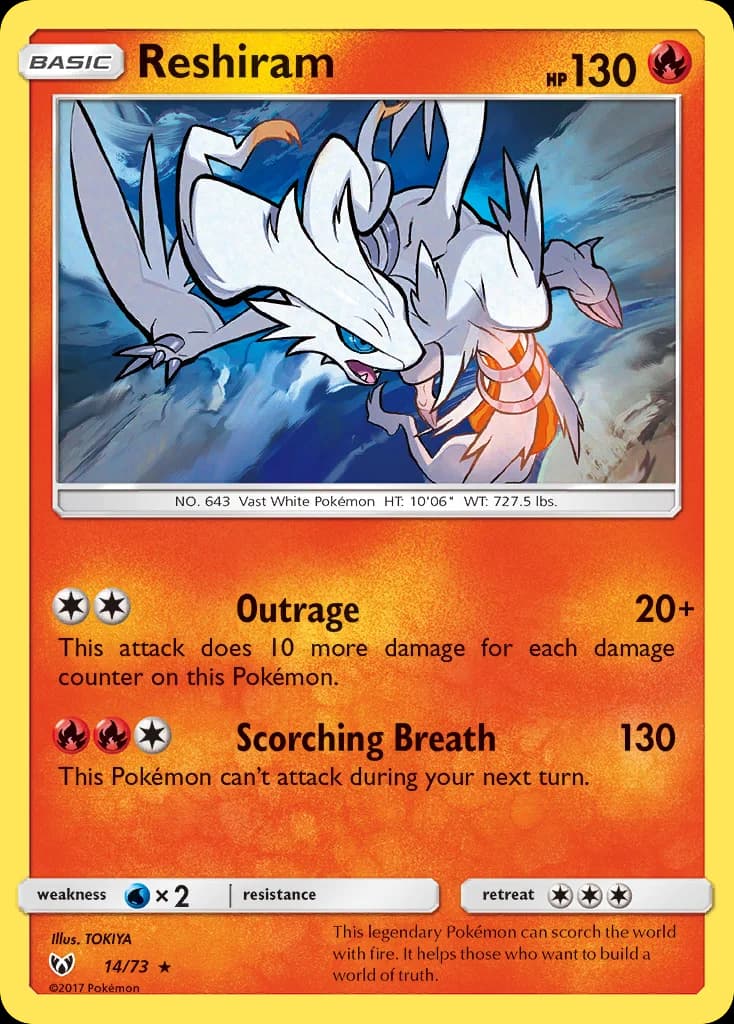 Carte Pokémon Reshiram #14 — Légendes Brillantes