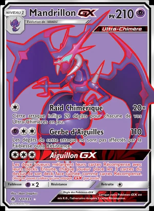Carte Pokémon Mandrillon GX #121 — Lumière Interdite