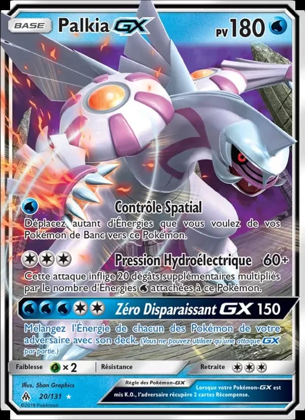 Carte Pokémon Palkia GX #20 — Lumière Interdite