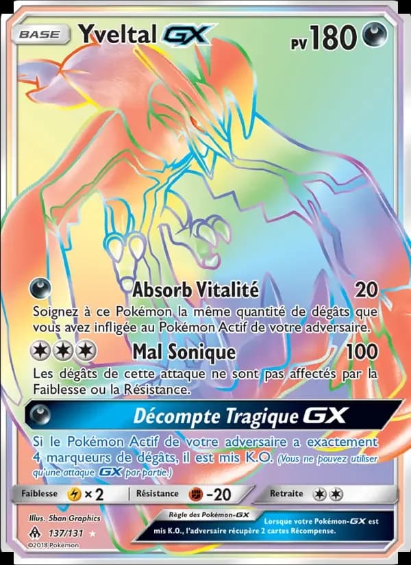 Carte Pokémon Yveltal GX #137 — Lumière Interdite