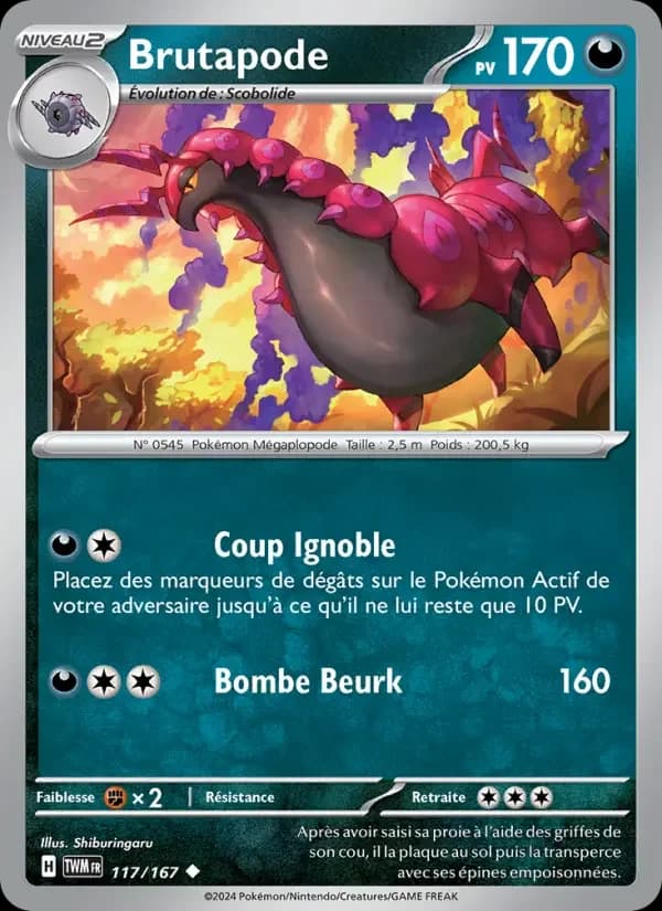 Carte Pokémon Brutapode #117 — Mascarade Crépusculaire