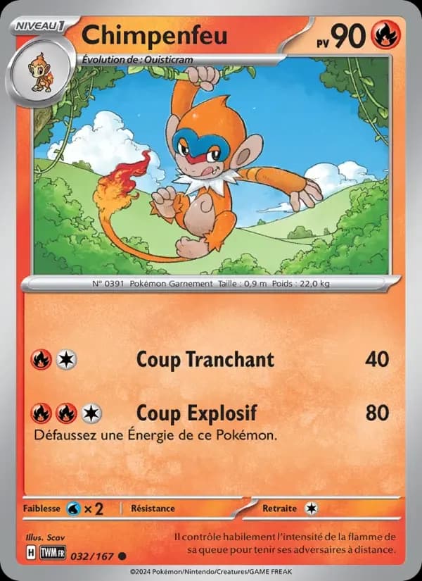 Carte Pokémon Chimpenfeu #032 — Mascarade Crépusculaire