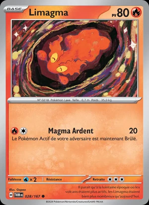 Carte Pokémon Limagma #028 — Mascarade Crépusculaire
