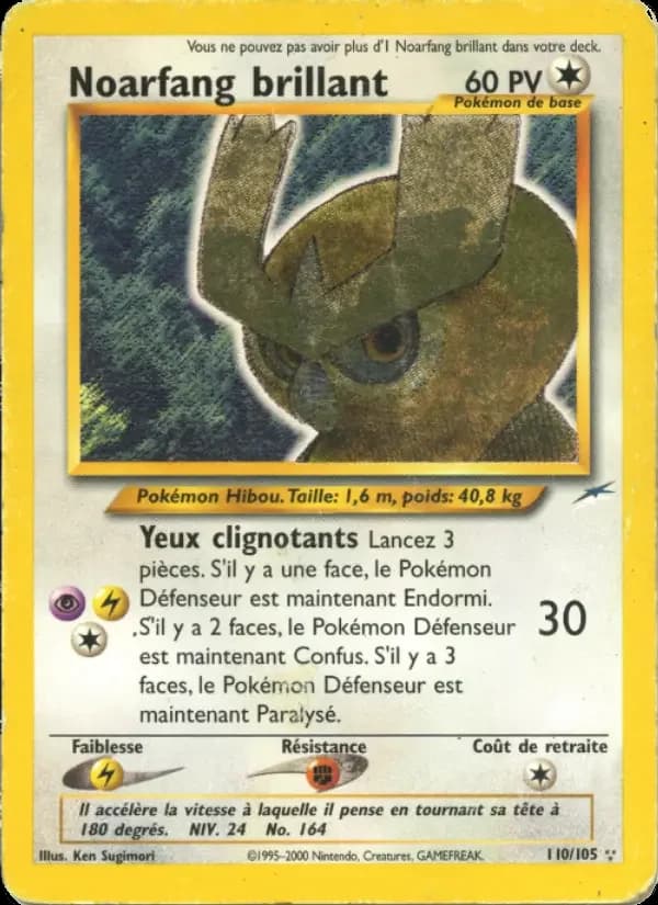 Carte Pokémon Noarfang brillant #110 — Neo Destiny