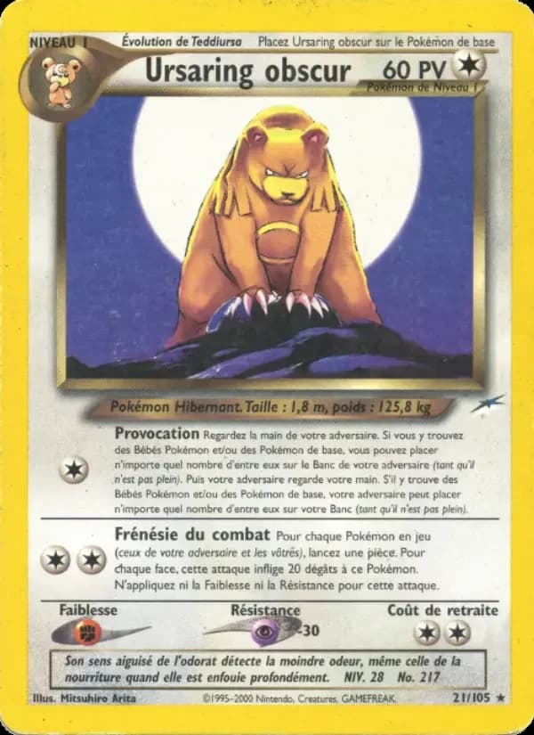Carte Pokémon Ursaring obscur #21 — Neo Destiny