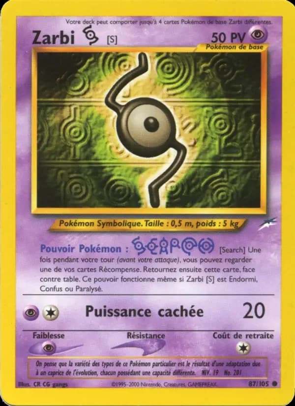 Carte Pokémon Zarbi S #87 — Neo Destiny