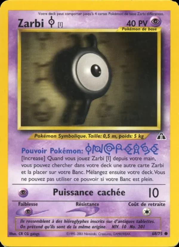 Carte Pokémon Zarbi I #68 — Neo Discovery