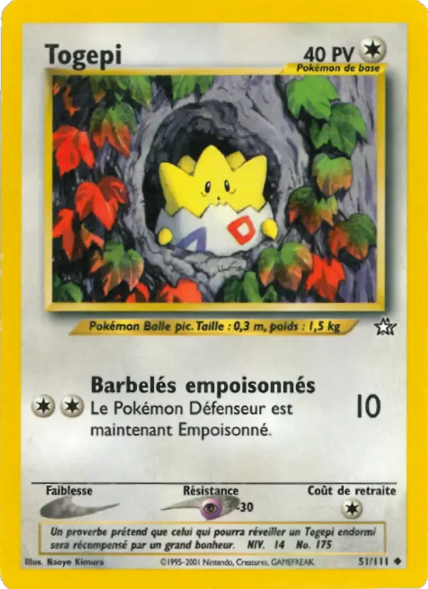 Carte Pokémon Togepi #51 — Neo Genesis