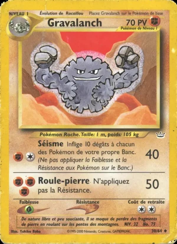 Carte Pokémon Gravalanch #30 — Neo Revelation