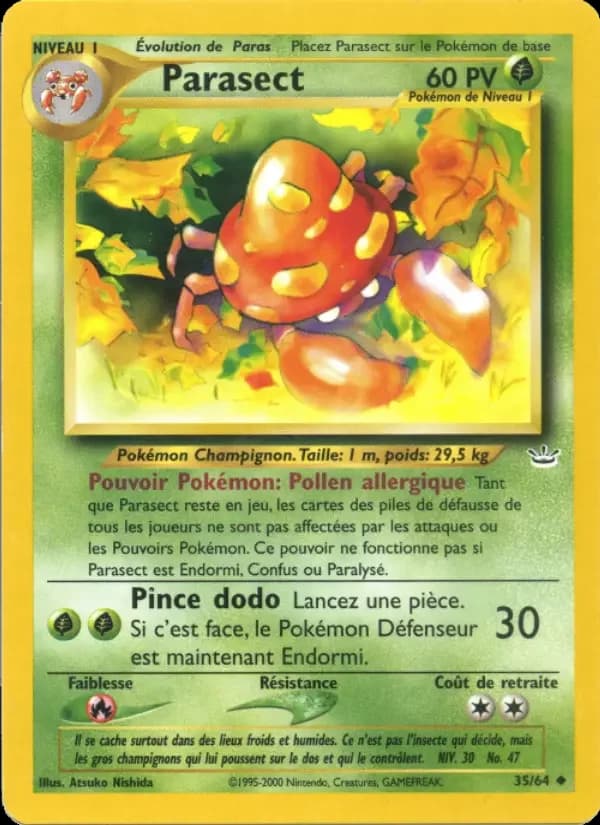 Carte Pokémon Parasect #35 — Neo Revelation