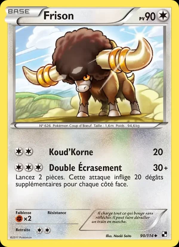 Carte Pokémon Frison #90 — Noir & Blanc