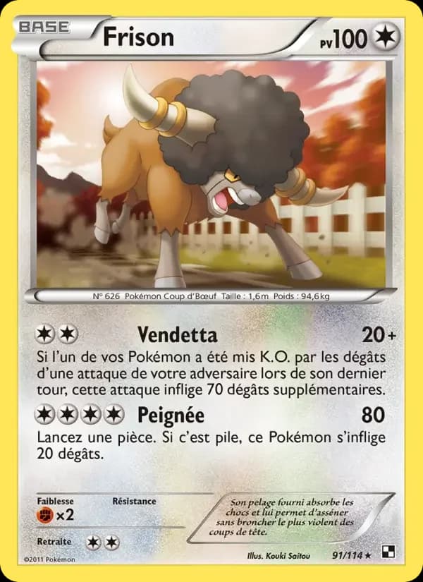 Carte Pokémon Frison #91 — Noir & Blanc