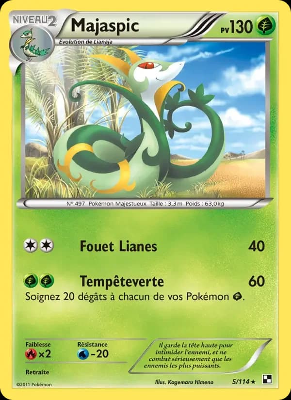 Carte Pokémon Majaspic #5 — Noir & Blanc
