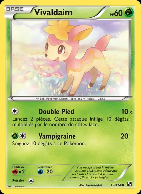Carte Pokémon Vivaldaim #13 — Noir & Blanc