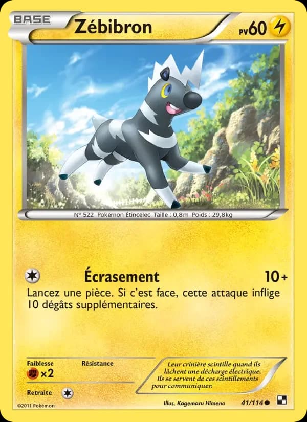 Carte Pokémon Zébibron #41 — Noir & Blanc