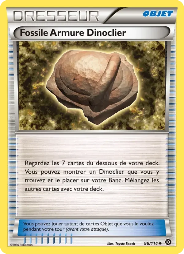 Carte Pokémon Fossile Armure Dinoclier #98 — Offensive Vapeur
