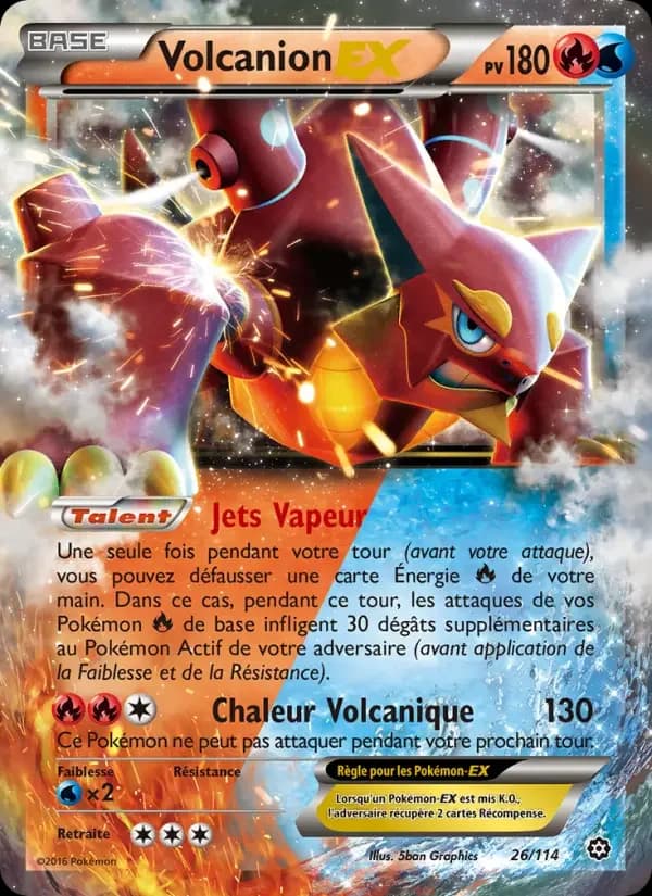 Carte Pokémon Volcanion EX #26 — Offensive Vapeur