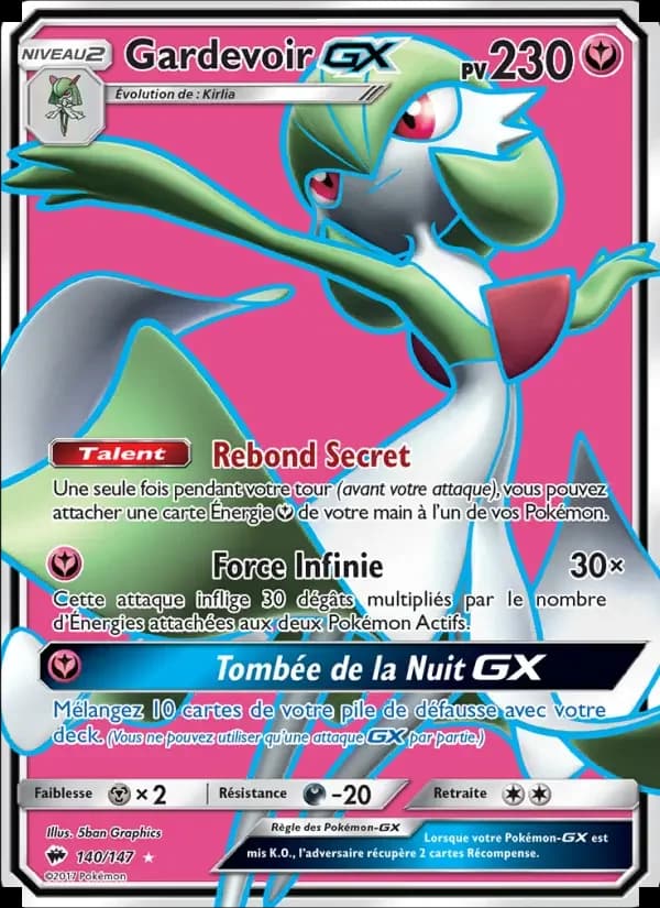 Carte Pokémon Gardevoir GX #140 — Ombres Ardentes