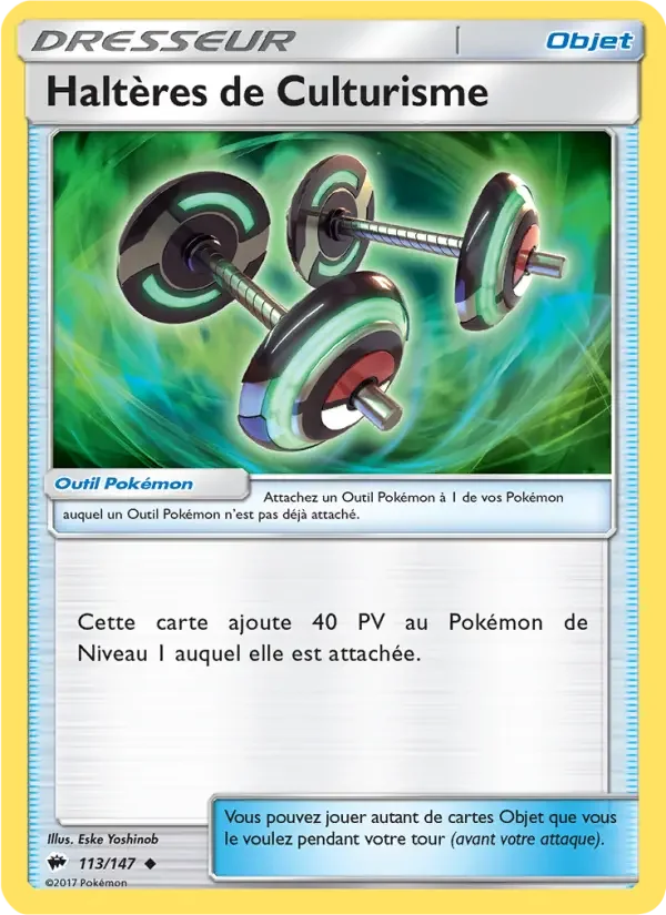 Carte Pokémon Haltères de Culturisme #113 — Ombres Ardentes