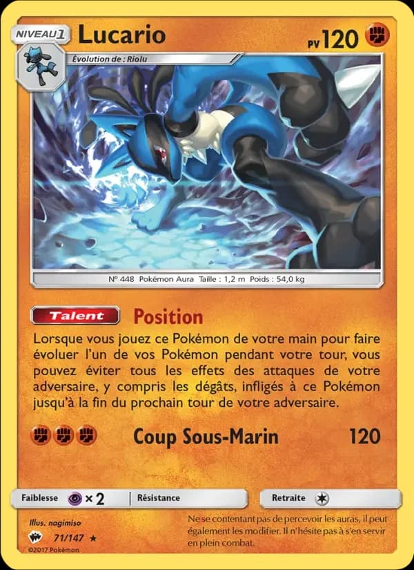 Carte Pokémon Lucario #71 — Ombres Ardentes